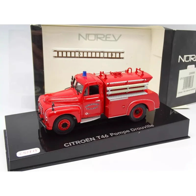 Diecast norev 1/43 escala ciitroen t46 escada motor de bombeiros liga modelo de carro brinquedo colecionável presente lembrança exibição ornamento