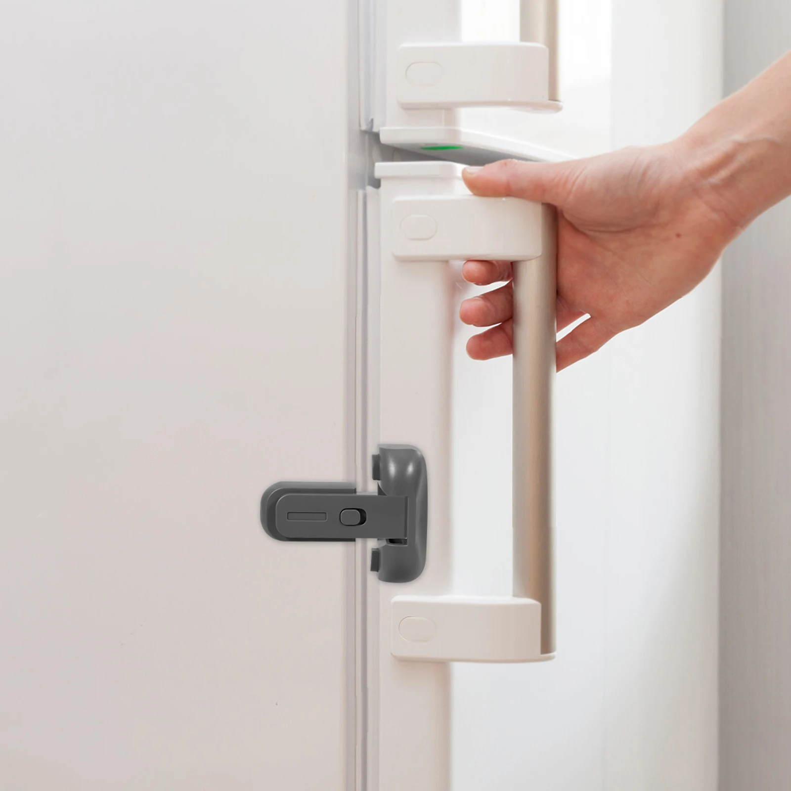 

2Pcs Baby Cabinet Locks Gray Refrigerator Door Locks Childproof Cupboard Latches Security