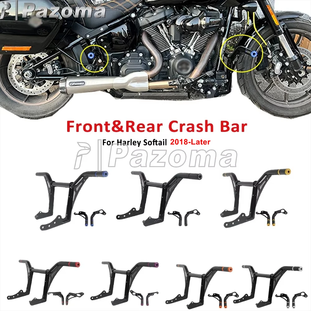 Falling Protector Bumper Motorcycle Crash Bar Highway Engine Guard For Harley Softail Low Rider S ST 114 117 FXST FXLRS FXLRST