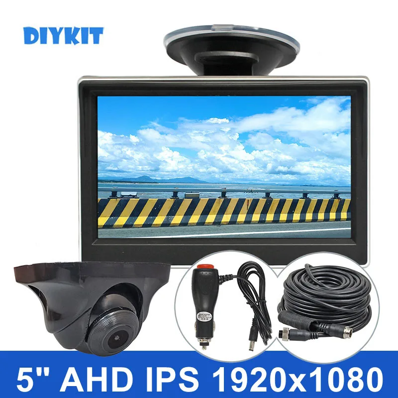 

DIYKIT 5inch AHD IPS Car Monitor Rear View Monitor 1080P IP68 Waterproof Starlight Night Vision AHD Backup Car Camera