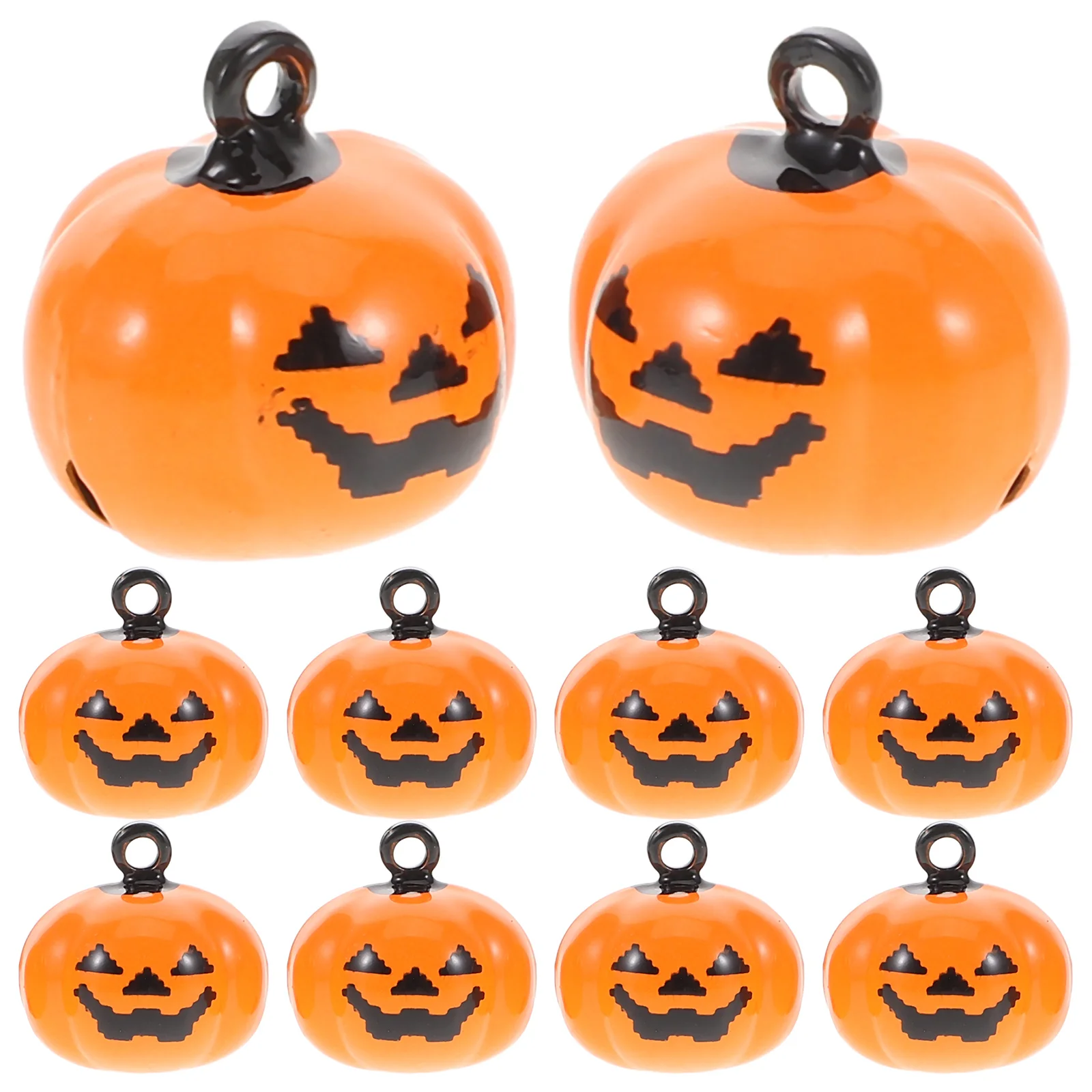 

20Pcs Cartoon Pumpkin Shape Bells Copper Metal Pet Collar Pendant Easy Snap Buckle for Outdoor Indoor Use Pet Bells