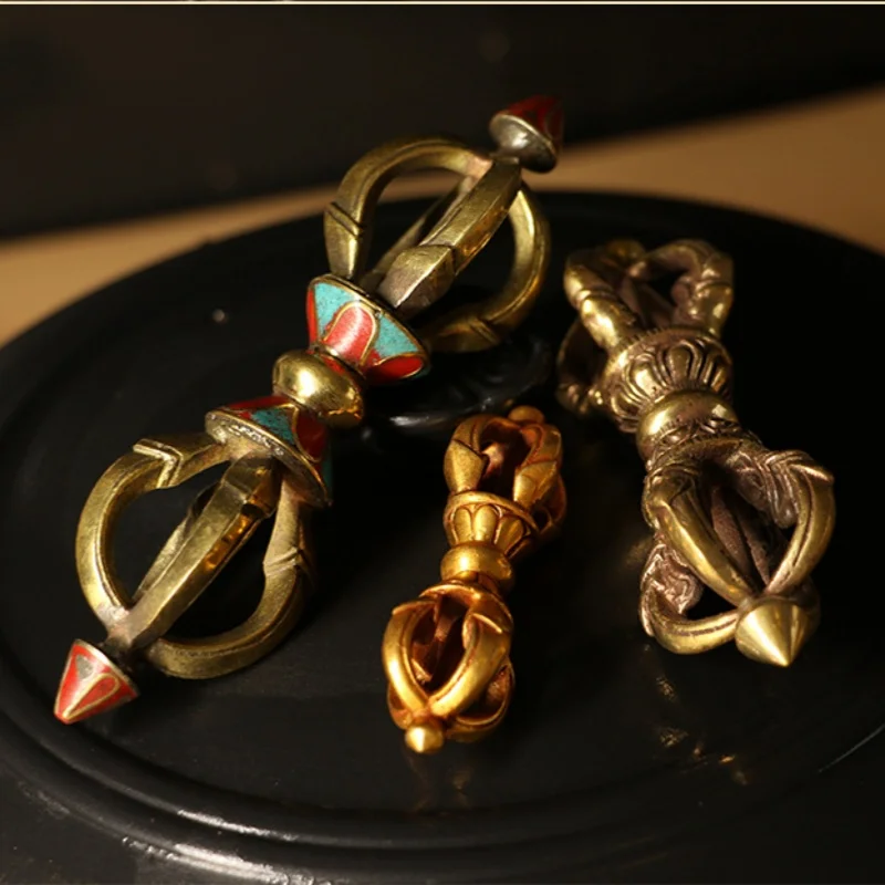 

Непальский тибетский пятизубый молоток-ваджра, антикварный медный молоток для制服ления демонов, ручной работы, декор для дома, украшение по фэн-шуй
