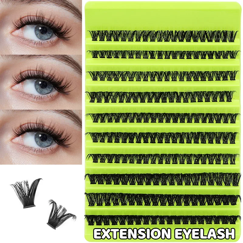 10 Rows Mix Cluster Lashes Kit Individual Eyelash Extensions DIY Cosplay False Eyelashes Soft Thick Lash Clusters Makeup