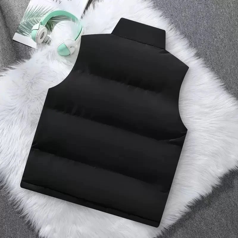 Colete de algodão jaqueta masculina novo puffer sem mangas casacos dos homens jaqueta de cor sólida inverno quente outwear blusão roupas