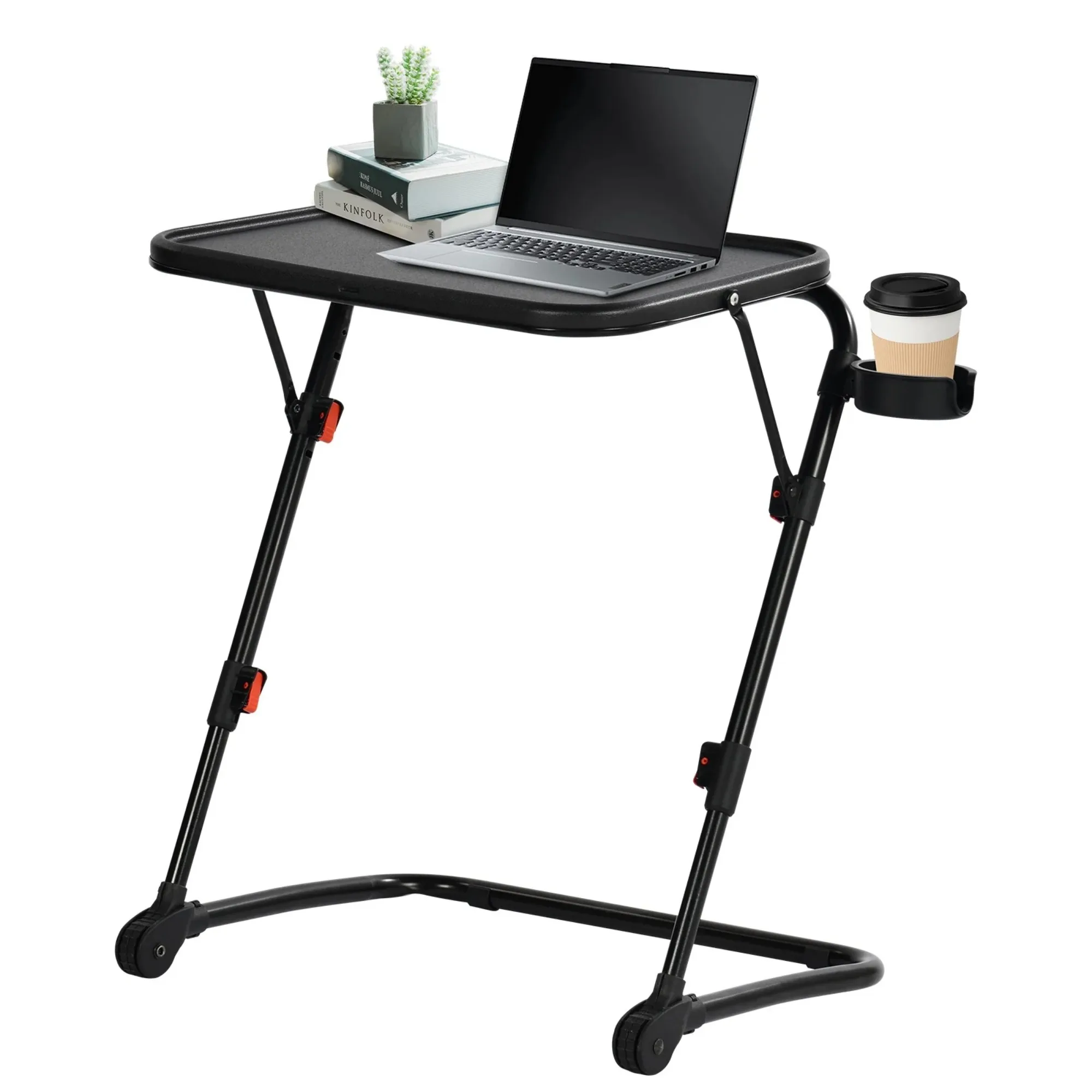 調節可能なライティングデスク、ホームオフィスワークステーション用の省スペース設計、ブラック、20.90 x 14.80 x 27.80インチ