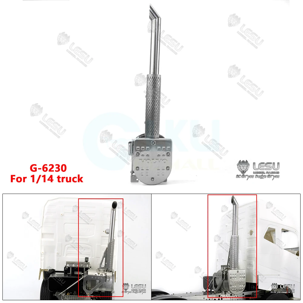 LESU G-6230 1/14 FH-16 Truck Model Toy Exhaust Chimney Metal Accessories Suitable for Tamiya Tractor Truck Model Upgrade