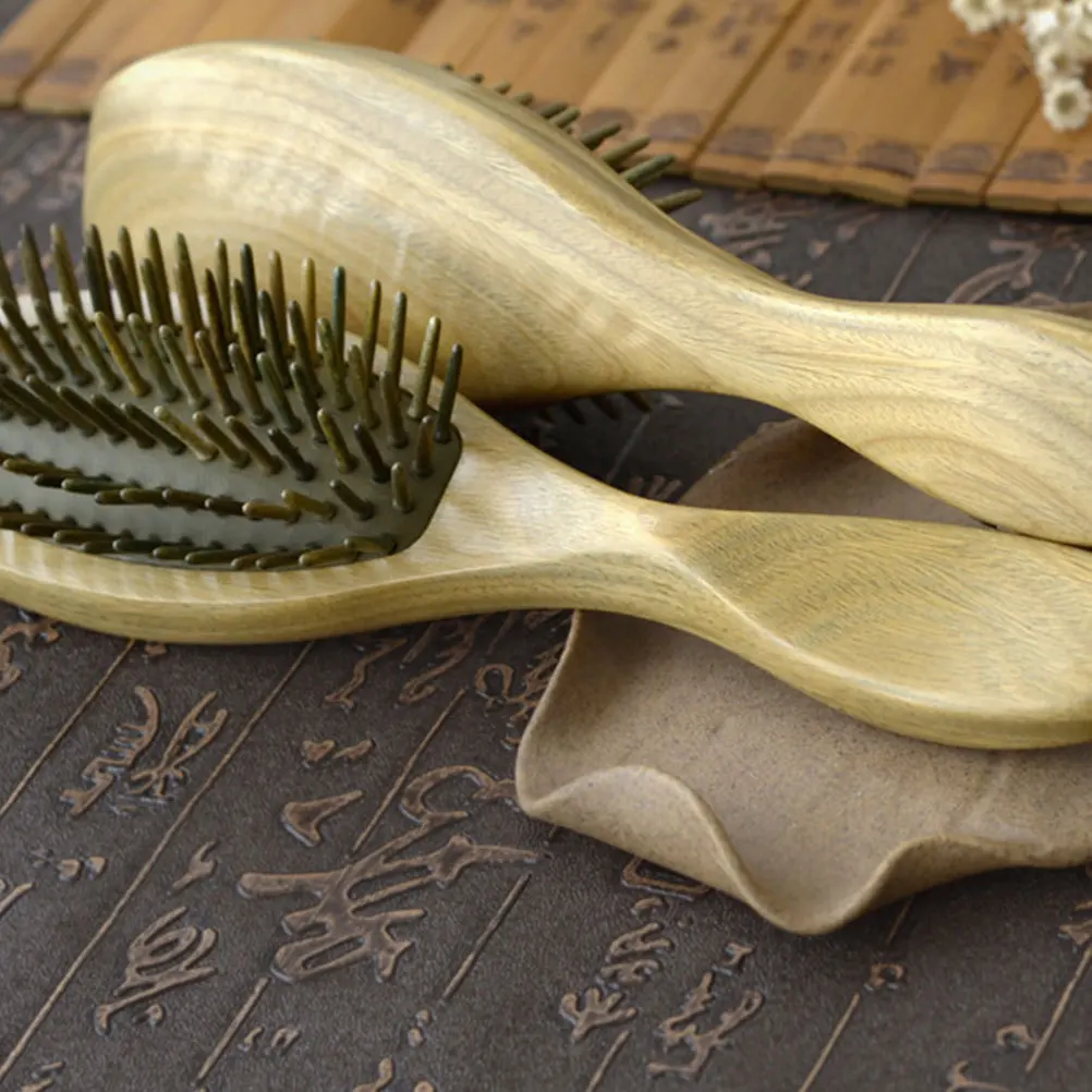 

Подушка с деревянной ручкой, массажная расческа, подушка безопасности, щетка для волос, массаж головы, распутывание гладких зубов, удобная ручка, подходит для всех