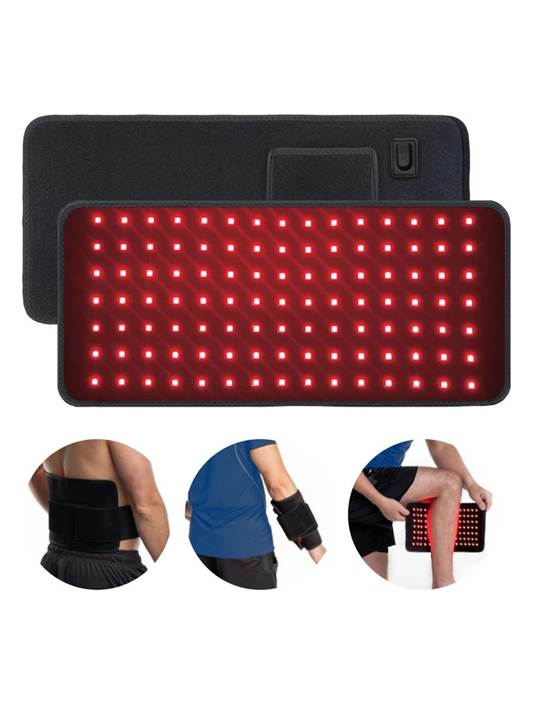 120 LEDs Rotlichttherapie-Gürtel 660nm 850nm Infrarot-Lichttherapie-Pad für Rücken, Knie, Hände, Füße zur Linderung von Körperermüdung
