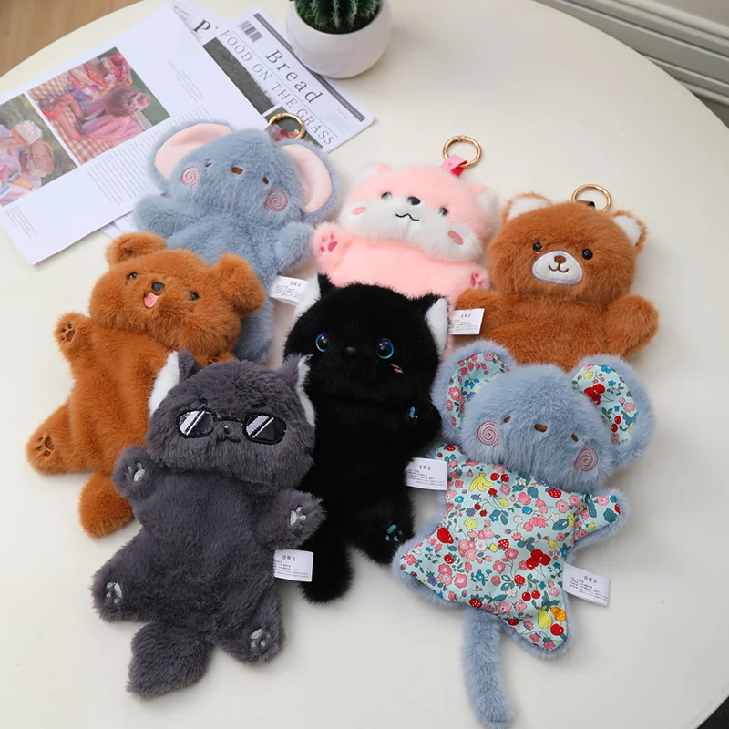 28cm Urocza i Popularna Pluszowa Zabawka Zwierzątko z Kreskówki Nowe Style Pluszowy Wisiorek Zwierzęcy Kot Królik Panda Wypchane Zwierzę Zabawka