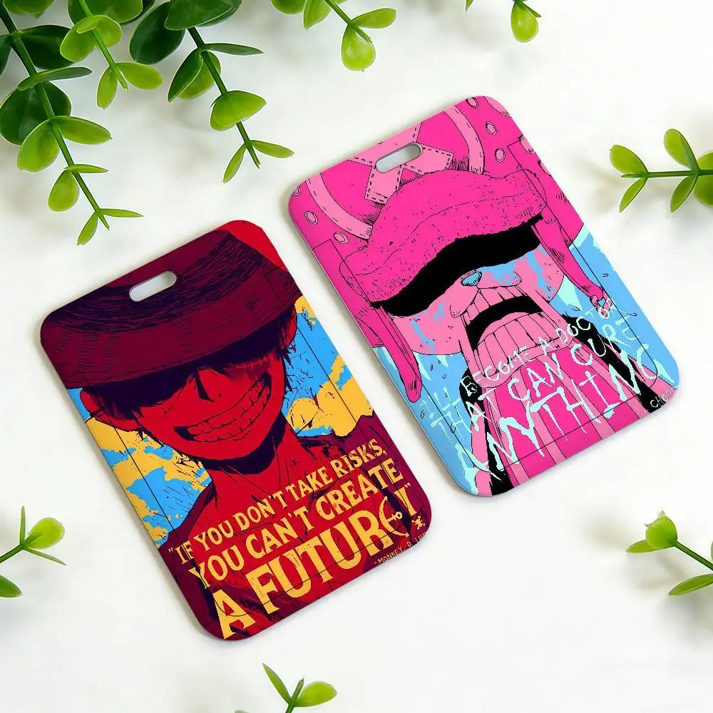 Hot O-One Anime P-Piece ID Card Holder Neck Strap Pendant Door Holder Lanyards Keychain Work Credential Case Gift