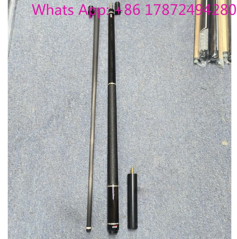 Real Carbon Fiber Billiard Carbon Pool Cue 12.5mm Tip with Leather Grip and Extension