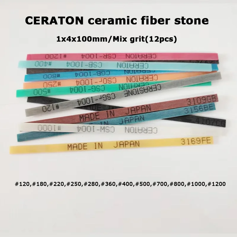 Mix grits CERATON ceramic fiber stone 1x4x100mm Grit#120~#1200 for mold/mould/tool/die polishing EDM spark removal polishing