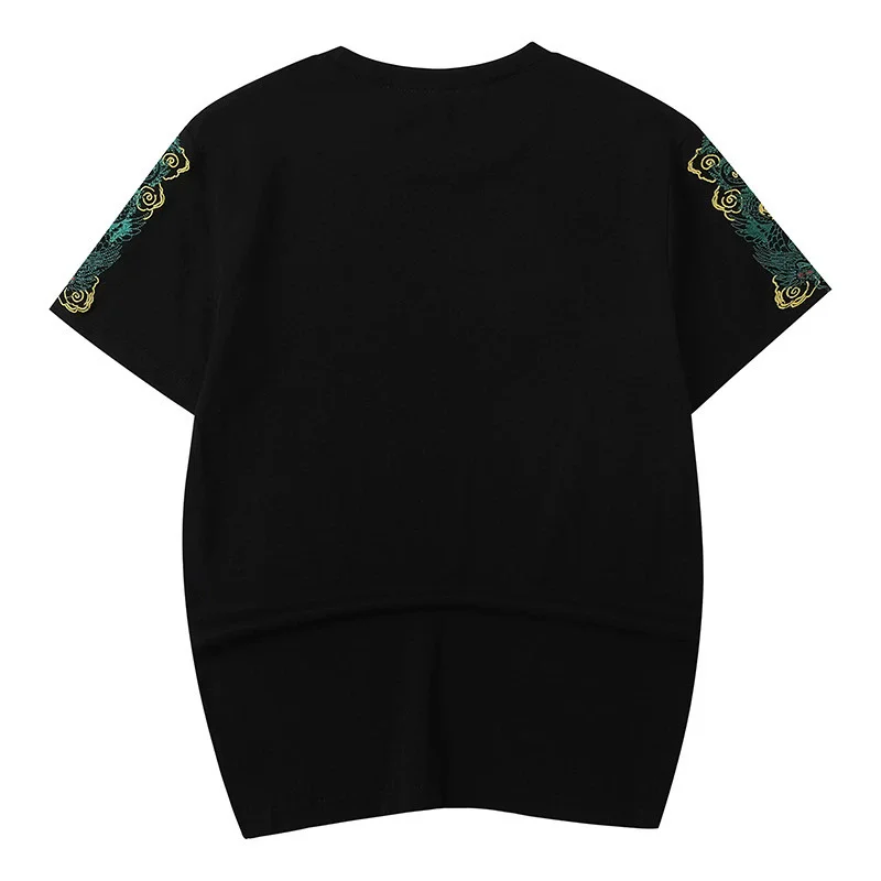 Streetwear Trendy T Shirt For Men Short Sleeve Embroidery Unisex Summer Quality Cotton Comfortable Loose Fit Camisetas De Hombre