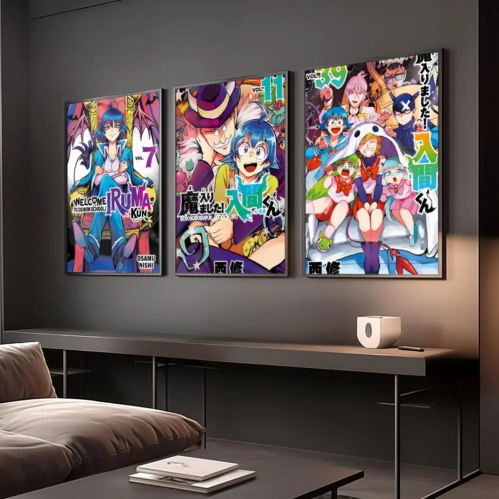 Anime W-Welcome To Demon School! Iruma-kun Poster Reteo Wall Art Aesthetic Room Decor Print Living Room Bedroom Home Decoration