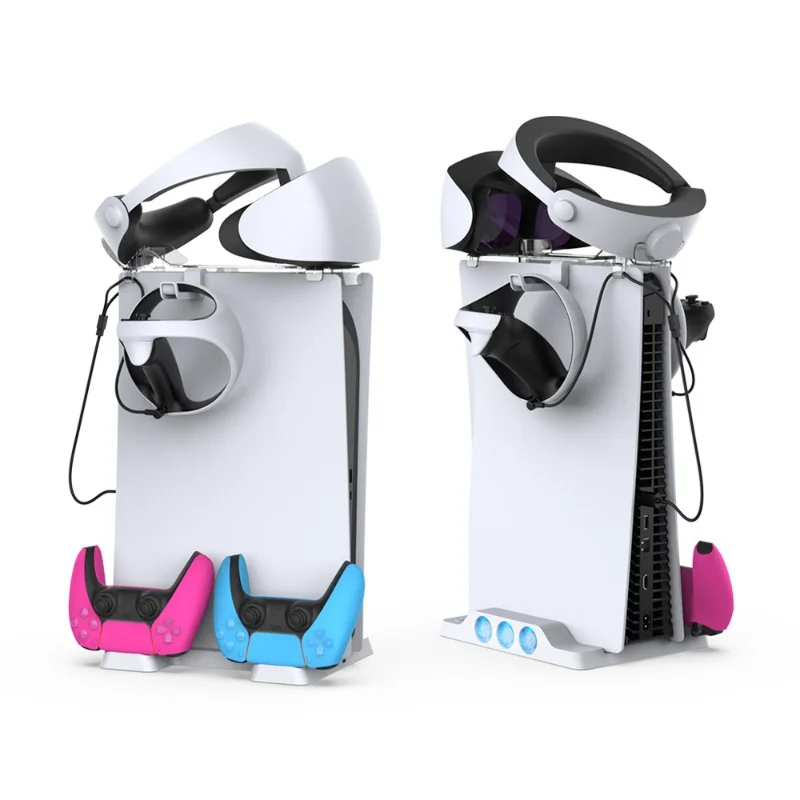 TP5-2523 Cable de carga magnético USB tipo C 2 en 1 con soporte Playstation VR2 y dos colgadores para auriculares