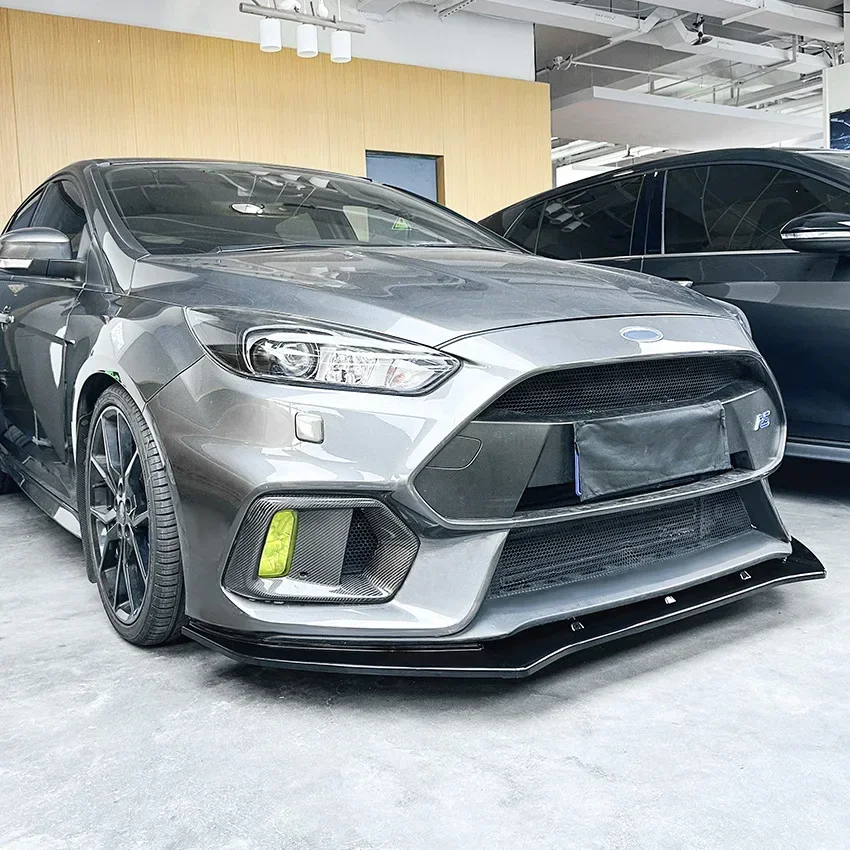 Front Bumper Lip Spoiler Chin Body Kit Protection Exterior Diffuser Splitter For Ford Focus RS MK3 2015-2018 Tuning Accessories