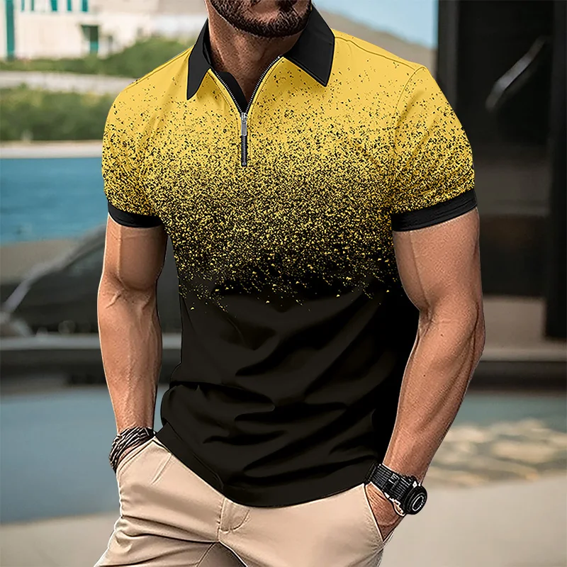 Men's Short sleeved Polo Shirt Summer Casual Fashion Collar Collar T-shirt Men's Comfortable Breathable Shirt