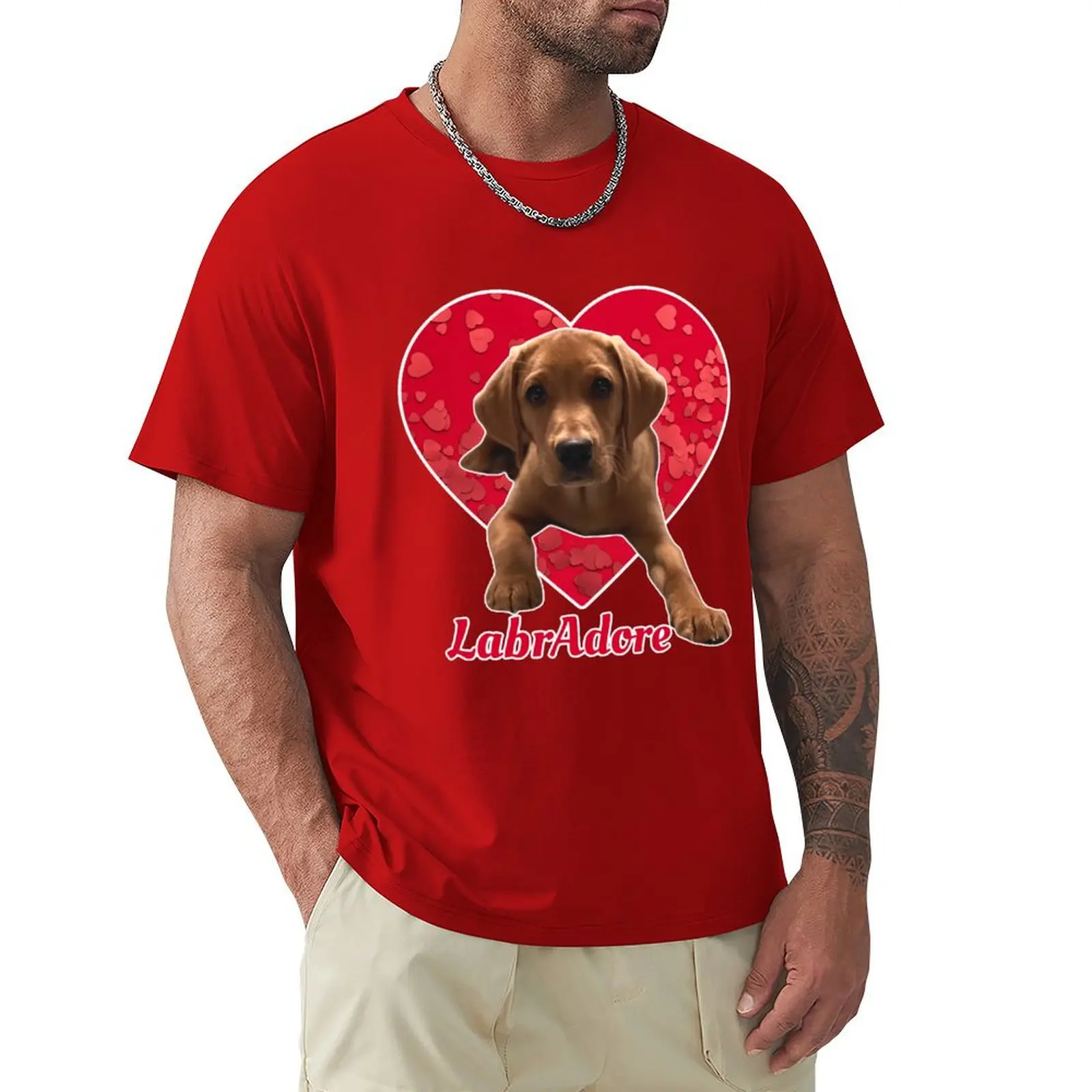 

Fox Red Labrador - Heart LabrAdore T-shirt graphics hippie clothes quick drying mens graphic t-shirts funny