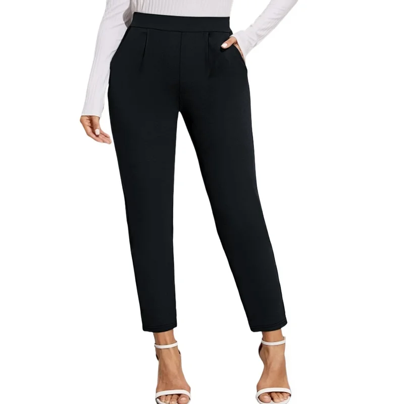 

2026 Ladies Plus Size Elastic Waist Straight Pants Slimming Effect