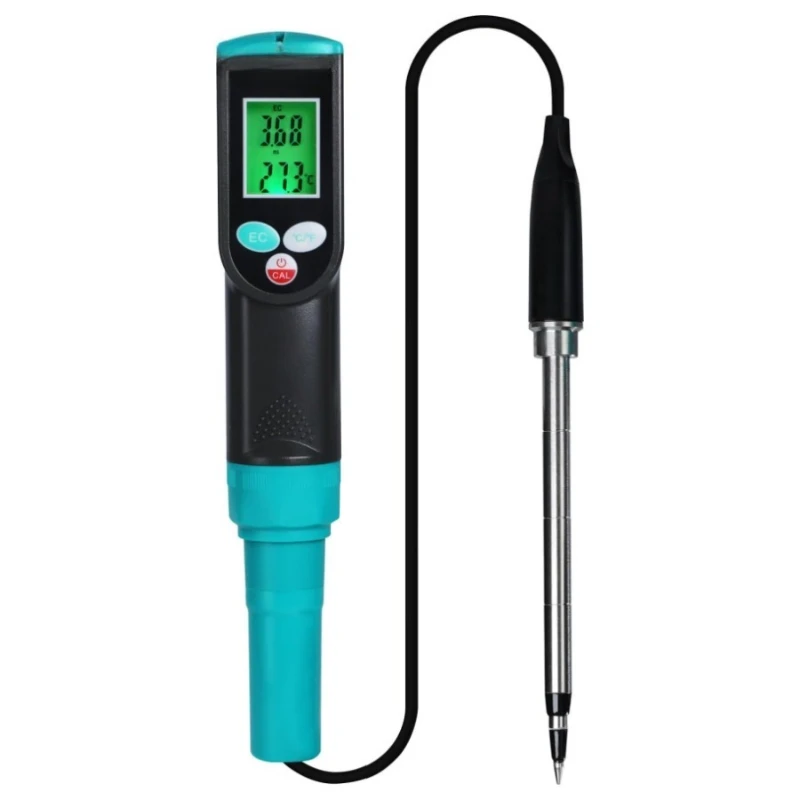 

Handheld digital conductivity meter, orchard/vegetable garden/grain field general soil EC meter, thermometer