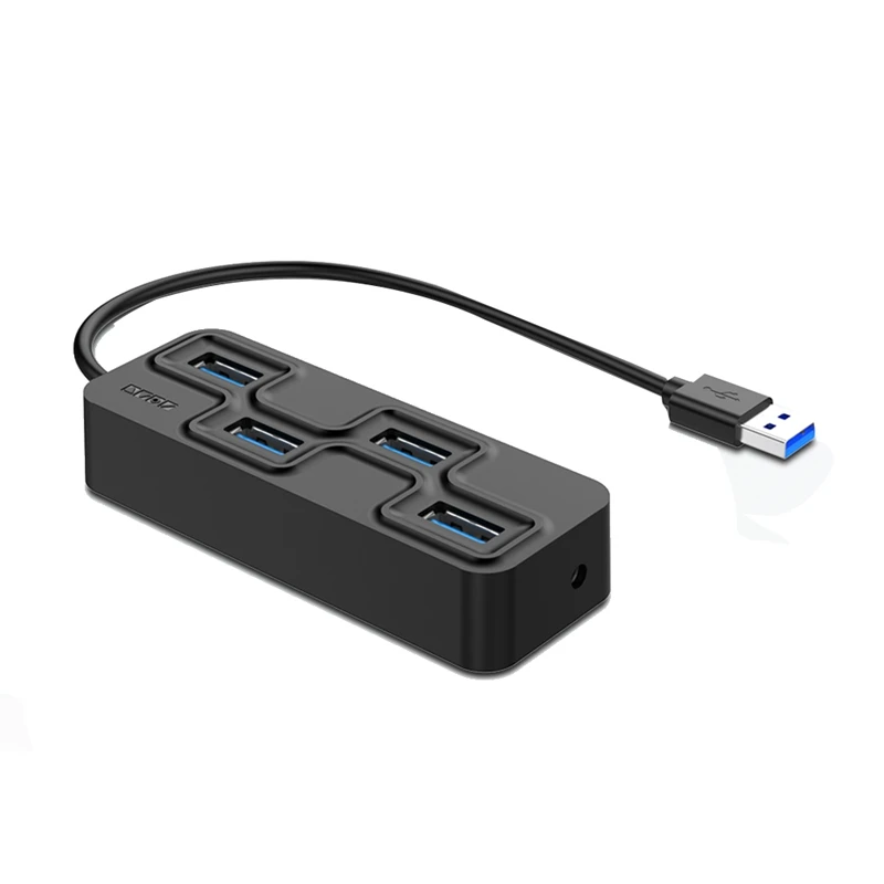 USB3.0 Hub 4 Ports 5Gbps USB Hub Splitter Supports Hard Disk Printer With DC Power Port Docking Station HUB