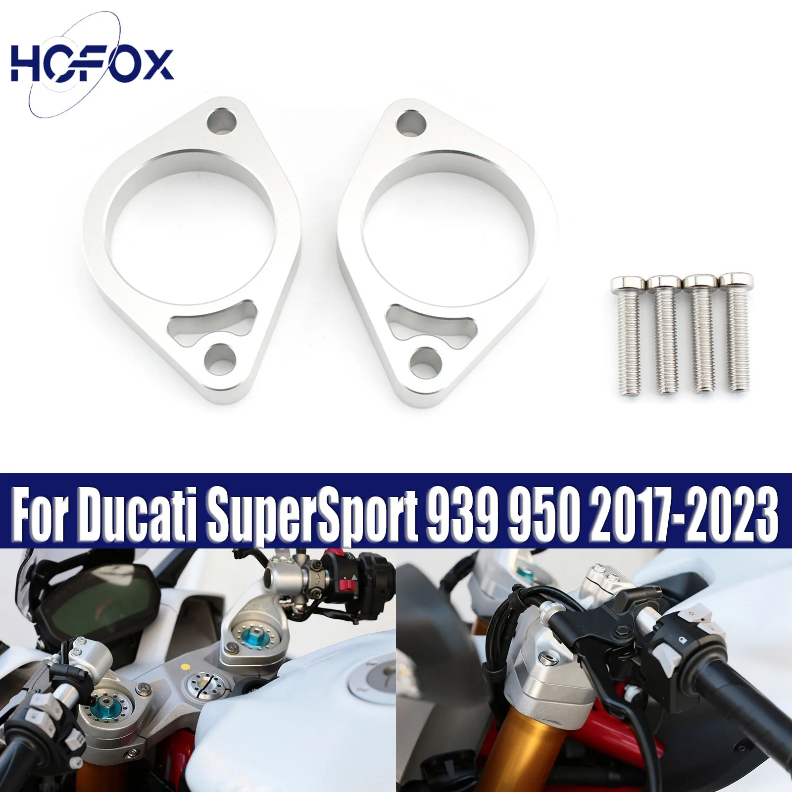 

For Ducati SuperSport 939 950 2017-2023 Handlebar Riser Clamp 15MM