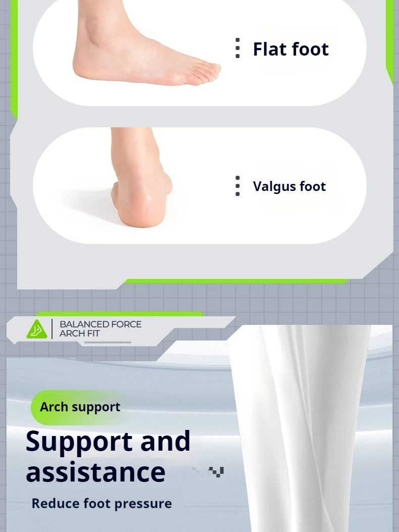 Schuhsohle mit Fußgewölbestütze, orthopädische Einlegesohlen für Plattfüße, für Männer und Frauen, Stoßdämpfung, bequeme Schuhsohle, für Laufsport, 1 Paar – Detail 3