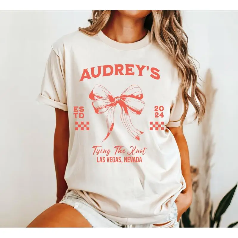 

Bow Bachelorette T Shirt For Party Custom Bridesmaid Squad Newly Engaged Friend Bride To Be Comfort Colors