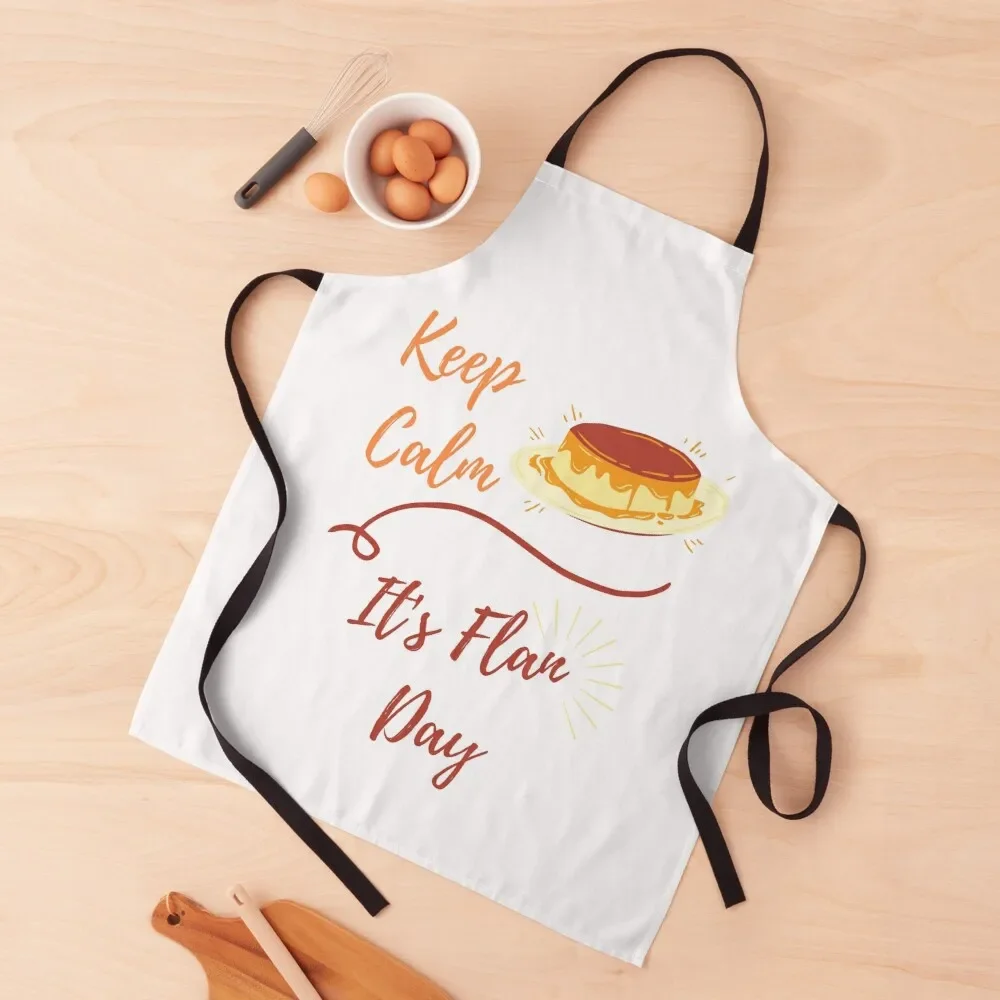 

Keep Calm It's Flan Day - Flan Day Design Vector Celebration Day Apron Kids chef for man christmas 2024 Apron