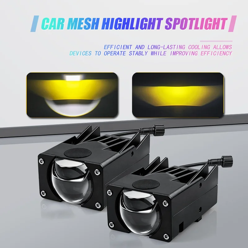 

LED Light Pods Car Mini Driving Lights for Motorcycle Headlight Projector Lens Bi LED Matrix Headlamp Dual Colors Bea