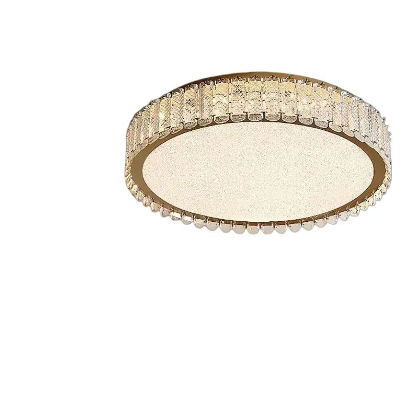 The bedroom absorbs the modern light luxury, the living room is full spectrum, simple round ceiling lamp, crystal lamp