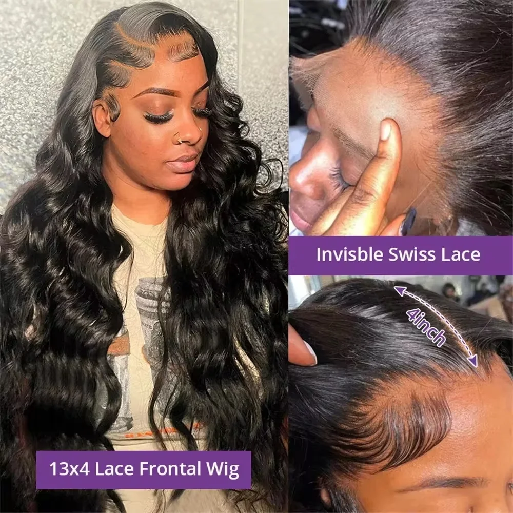 Brazilian Body Wave Lace Front Wig para Mulheres Negras, HD Lace Frontal Perucas, Cabelo Humano, 13x4, 13x6, 30 ", 40"