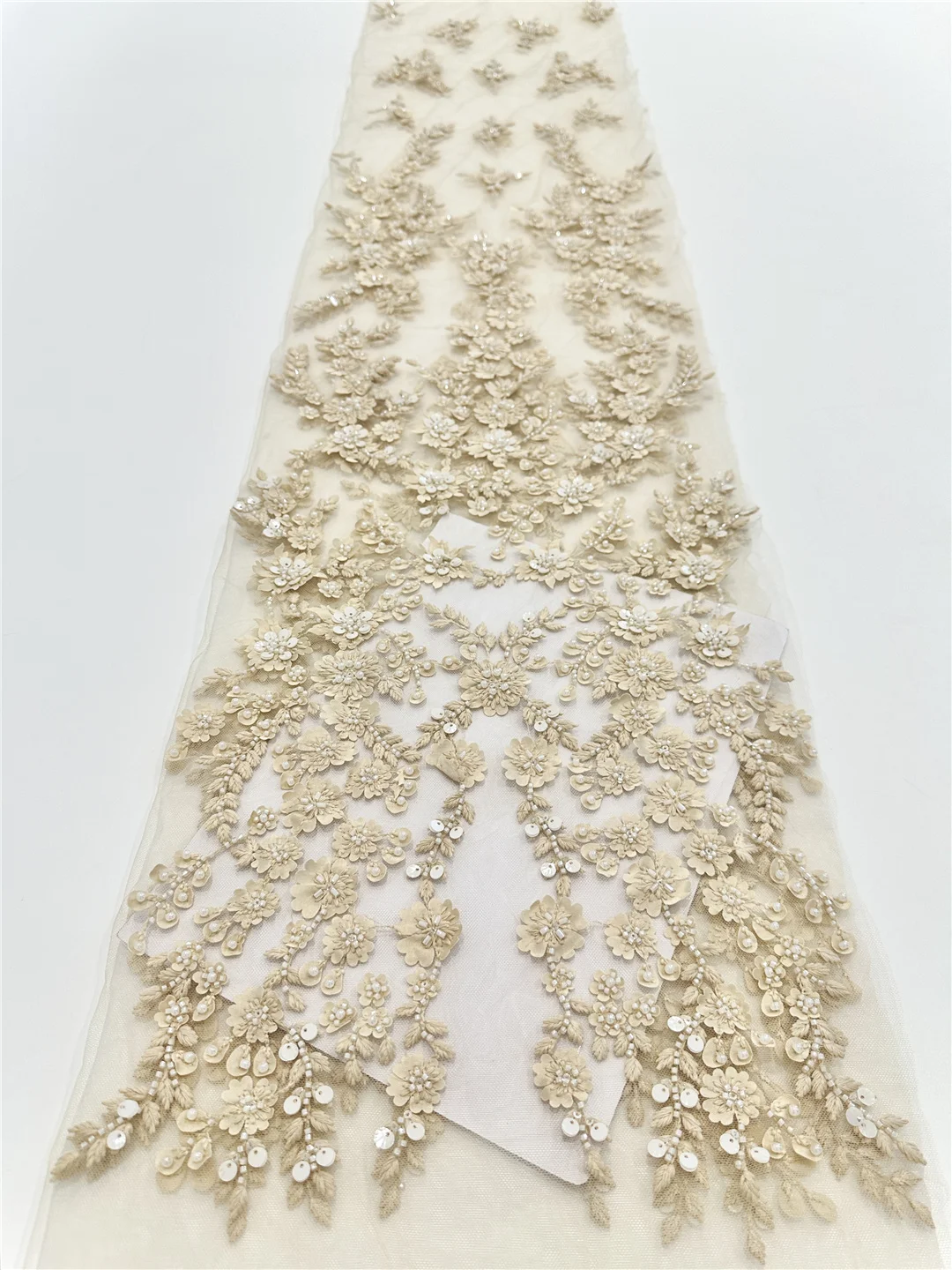 High Quality African Lace Fabric 2025 Beads d French Net Sequins Fabric Sewing Embroidered Tulle Nigerian Lace Fabric 5YardsSHIT