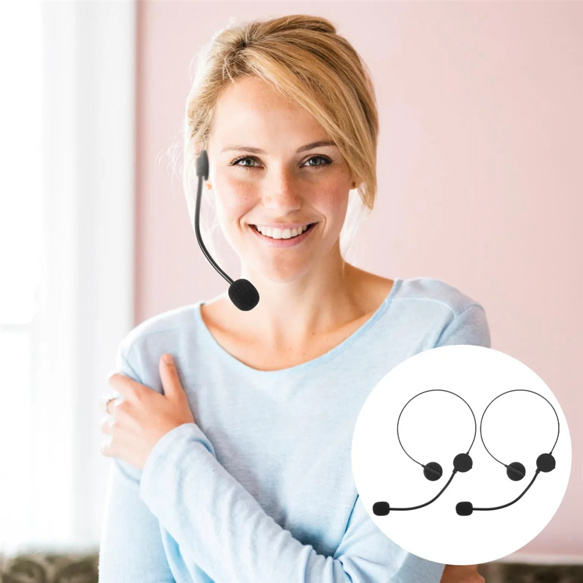 

B62A 2PCS Cosplay Headphones Accessories Fake Microphone Headphones for Rock Star Singer Decor for Halloween Party Up Props
