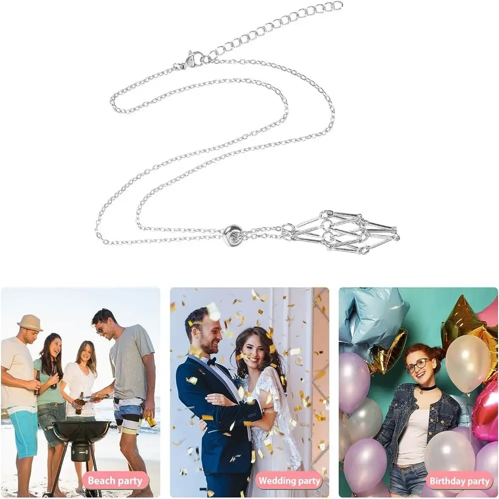 قفص حامل كريستال نحاسي للقلادة ، شبكة معدنية ، حجر طبيعي ، لون فضي وذهبي ، إكسسوارات