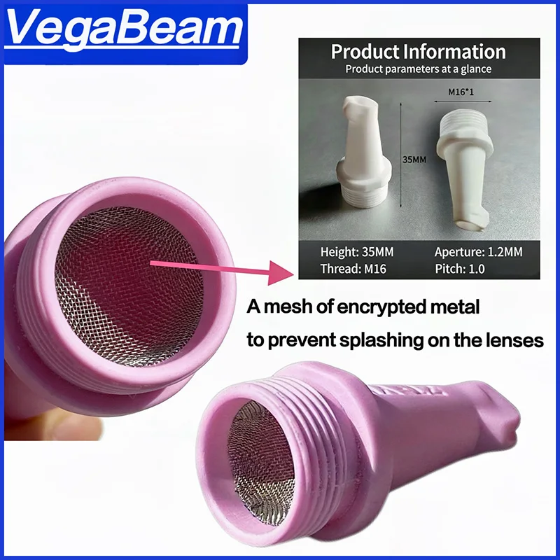 10 Pcs Handheld Laser Ceramic Welding Nozzle M16 AS-12 Fiber Optic Welding Machine Double Wire Cutting Nozzle 1.2 1.6 Thickening