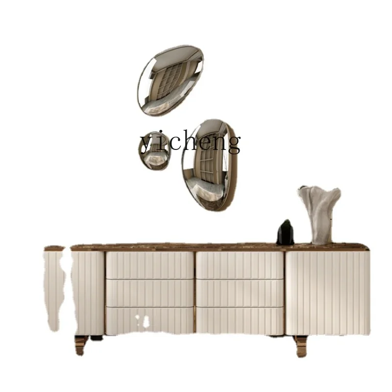 

Marble TV Cabinet and Tea Table Combination Light Luxury High Sense TV Stand