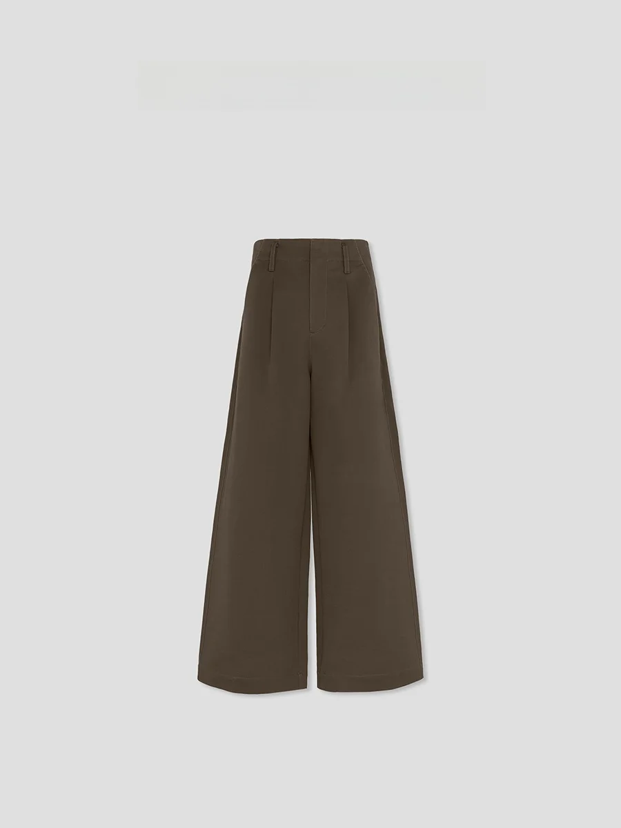 

Брюки Romiow с высокой талией, свободные, прямого кроя, из хлопка, с простым 3D-кроем, широкие, повседневные, женские, летние, модные