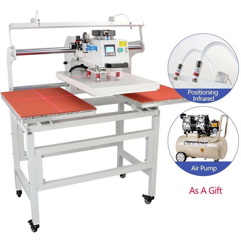 آلة الضغط الحراري ذات الختم الساخن منزلق كهربائي مزدوج للوحة نقل الحرارة لملصقات الطباعة
