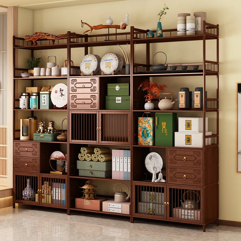 

Chinese tea cabinet table tea rack storage cabinet living room