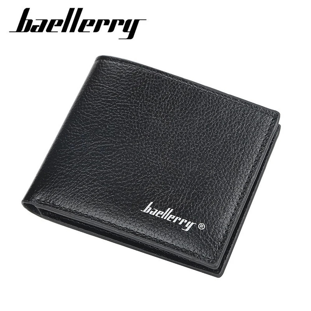 Baellerry Kurze Geldbörse für Herren, PU-Leder, schmale Vordertasche, Kartenhalter, Reisegeschenk für Ihn