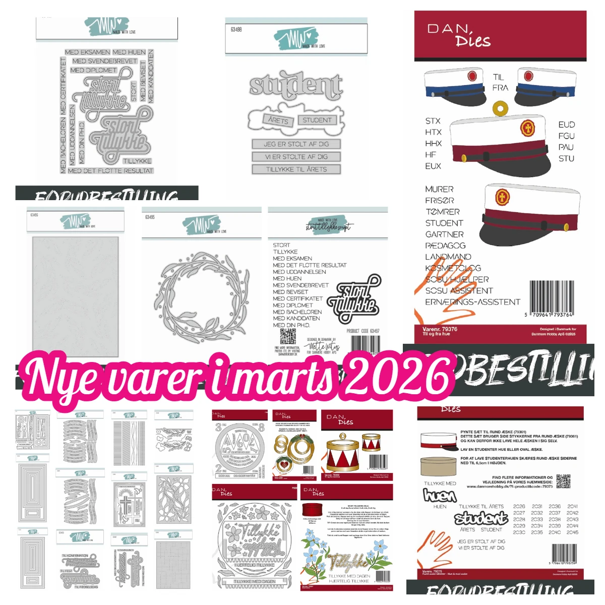 

Dan/ Mw Made with Love Rund æske Tilbehør – Hue & Oval æske Leafy Background Metal cutting Dies for DIY Scrapbook Handmade2026