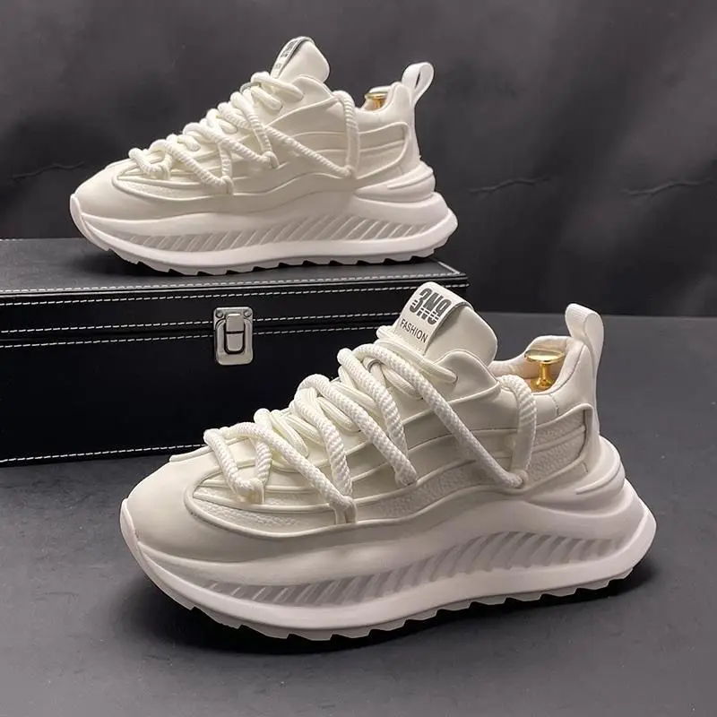 2026 New Men's Dad Shoes Platform Sneakers Height Increasing Trendy Casual Footwear