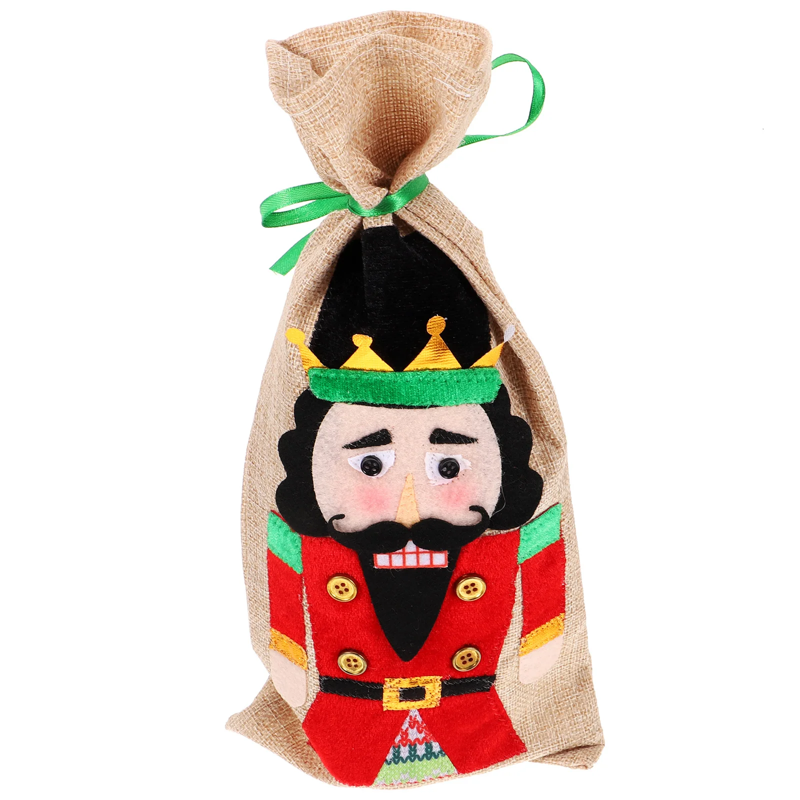 

1Pcs Christmas Wine Bottle Cover Walnut Soldier Design Reusable Washable Bottle Bag for Holiday Party Decor Home Coffee Shop