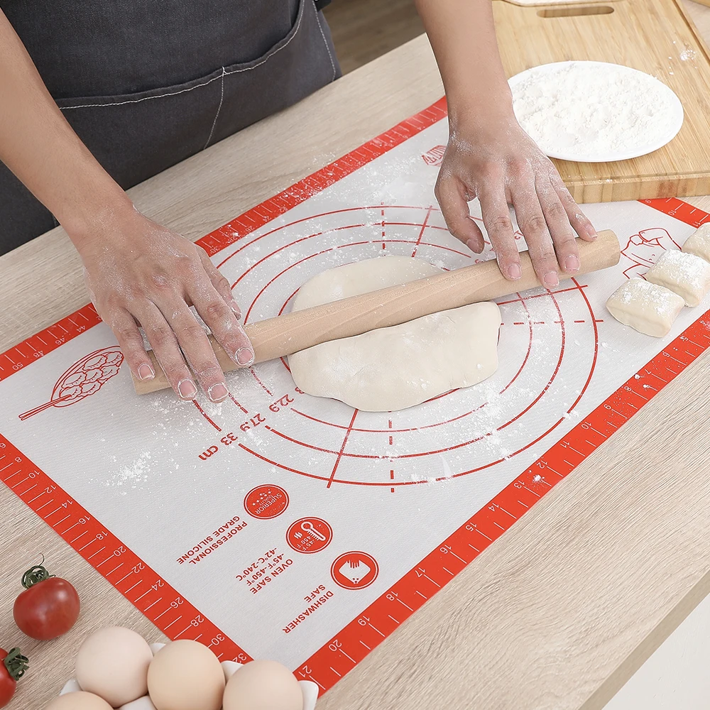 Silicone Baking Mat Non Stick Non Slip Kneading Dough Mat Pizza Cake Sheet Liner Kitchen Cooking Bakeware Table Mats Pastry Tool