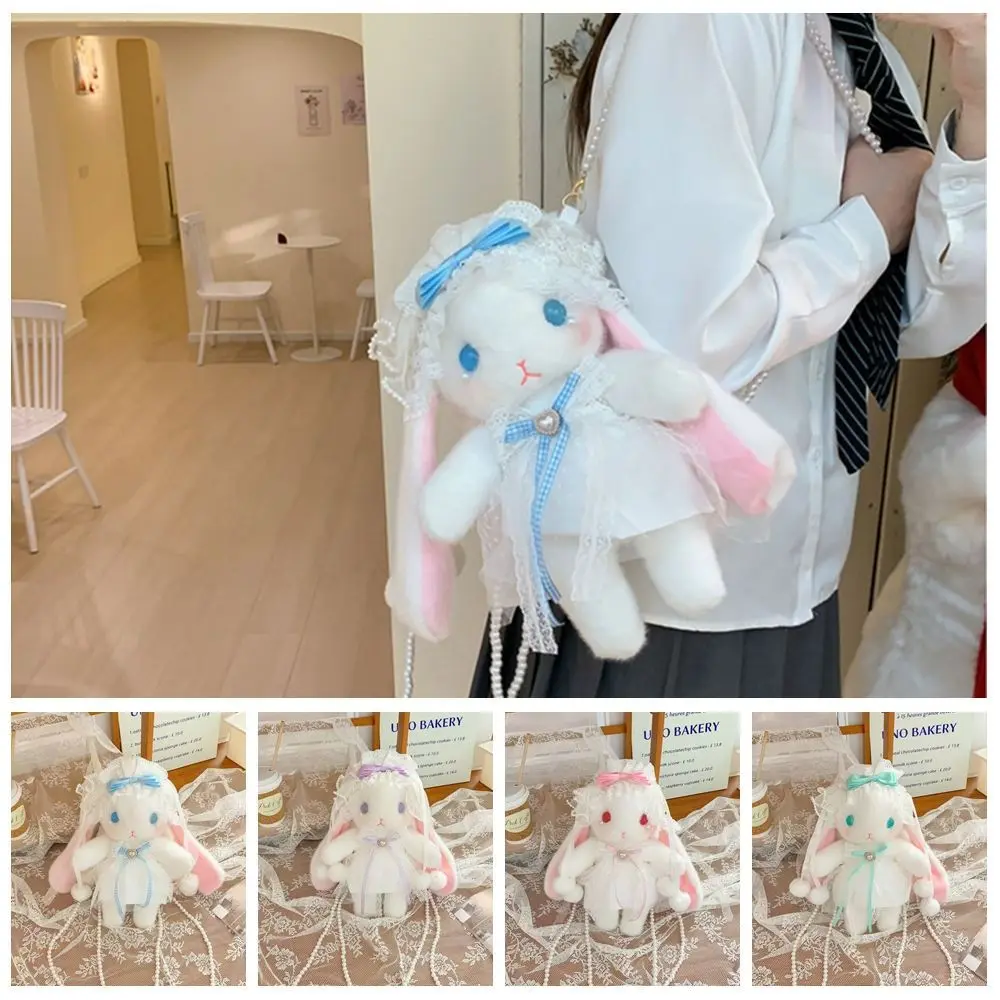 

Stuffed Animals Lolita Rabbit Shoulder Bags Soft Small Plush Rabbit Crossbody Bag Cute Creative Rabbit JK Crossbody Bag Cosplay