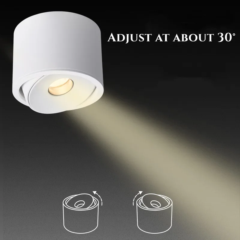 Surface mounted LED spot light Ultra-thin small Angle living room round tea room atmosphere light 3°8°15° Museum Downlight 5W7W