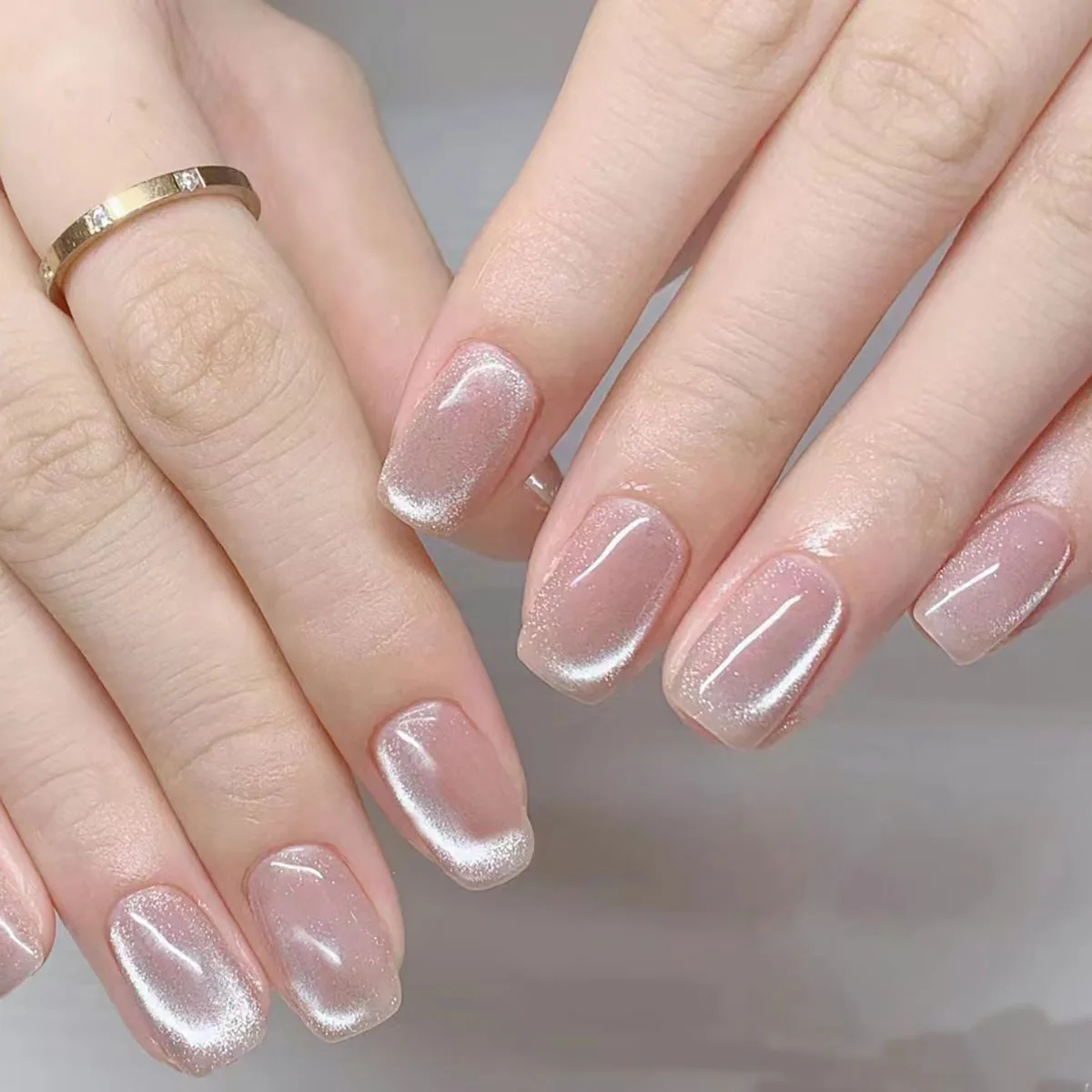 24pcs Cat Eye Square Press on Nails Love Pattern False Nails Wearable Stick-on Nails Fake Nail Faux Ongles Накладные Ногти 네일팁