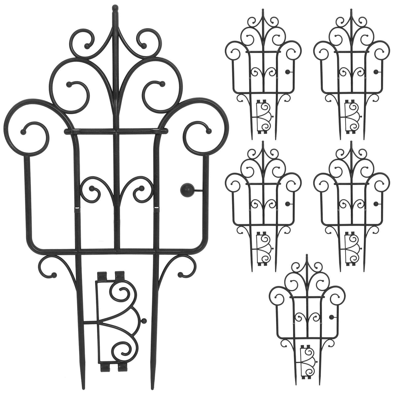 

6 Sheets Plastic Lawn Edging Border Garden Fence Panels Decorative Landscape Border For Flower Beds Yard Fence Portable No Dig