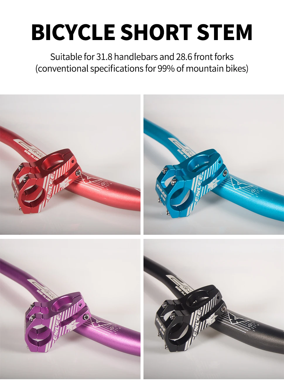 ENLEE MTB Vorbau 31,8 x 45 mm hochfester kurzer Lenkervorbau Aluminiumlegierung Fahrradbrücke Racing Downhill-Bike / Rennrad Vorbau – Detail 6